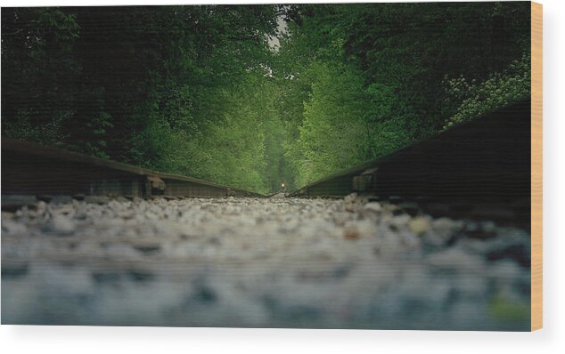 Train Wood Print featuring the photograph Tied to the Tracks by Scott Hovind