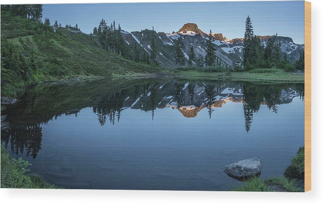 North Cascades National Park Wood Print featuring the photograph Water Like Mirror II by Jon Glaser