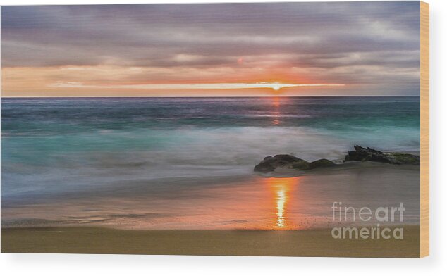 Beach Wood Print featuring the photograph Windansea Beach at Sunset by David Levin