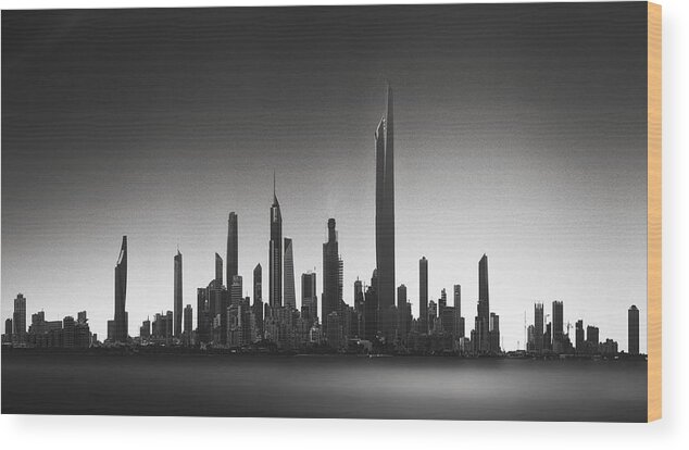 Ahmedthabet Wood Print featuring the photograph Kuwait Skyline #1 by Ahmed Thabet