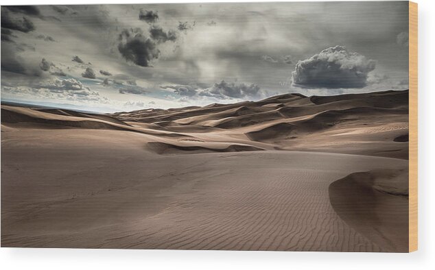 Great Sand Dunes National Park Wood Print featuring the photograph Great Sand Dunes National Park #9 by Dean Ginther