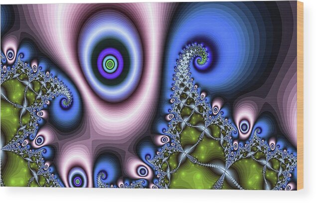 Fractal Wood Print featuring the digital art Blue Dancing Eye by Don Northup