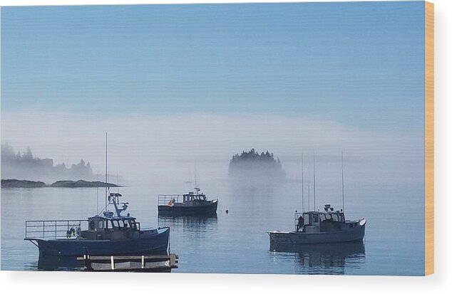 Ocean Wood Print featuring the digital art Burnt Coat Harbor Dawn by Juliett Fox