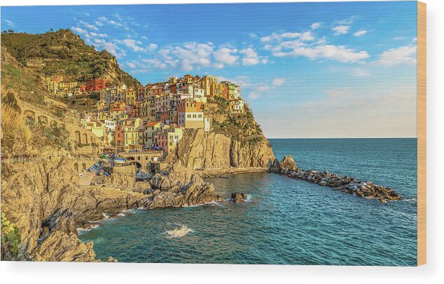 Italy Wood Print featuring the photograph Colorful Cinque Terre by Marcy Wielfaert