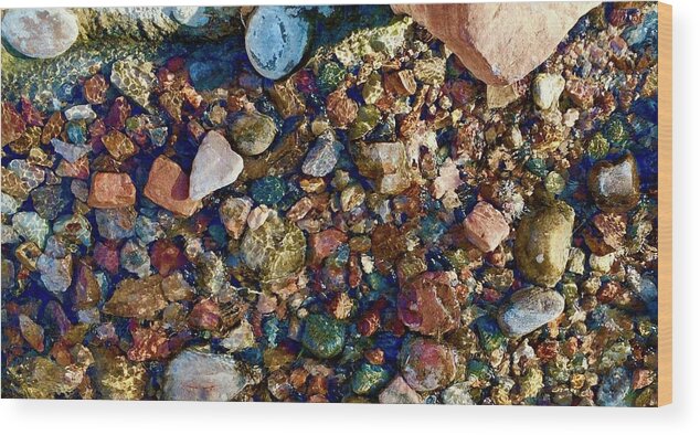 Las Vegas Wood Print featuring the photograph Creek Rocks by Debra Grace Addison