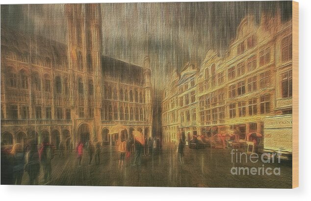 La Grande Place Wood Print featuring the photograph Deluge by Leigh Kemp