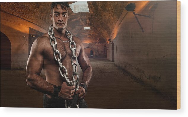 Chain Wood Print featuring the photograph Gladiator by Ahmed Waddah