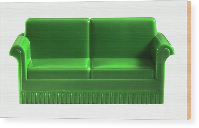 Campy Wood Print featuring the drawing Green Toy Sofa by CSA Images