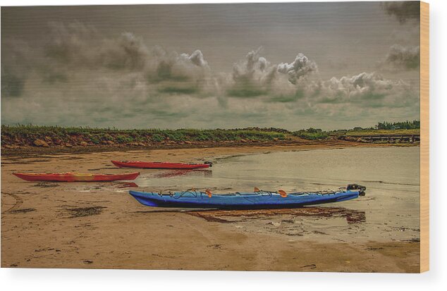 Kayak Wood Print featuring the photograph Kayak Time by Marcy Wielfaert