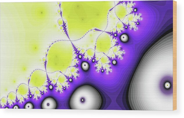 Abstract Wood Print featuring the digital art Luminous Split Purple by Don Northup