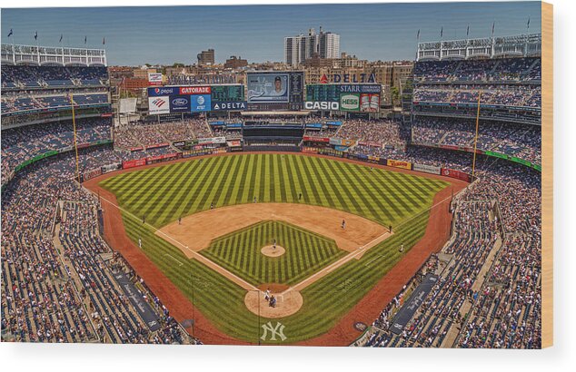 Ny Yankees Wood Print featuring the photograph NY Yankees Stadium by Susan Candelario