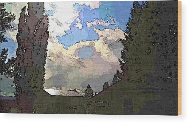 Trees Wood Print featuring the photograph Sky Drama by Robert Bissett