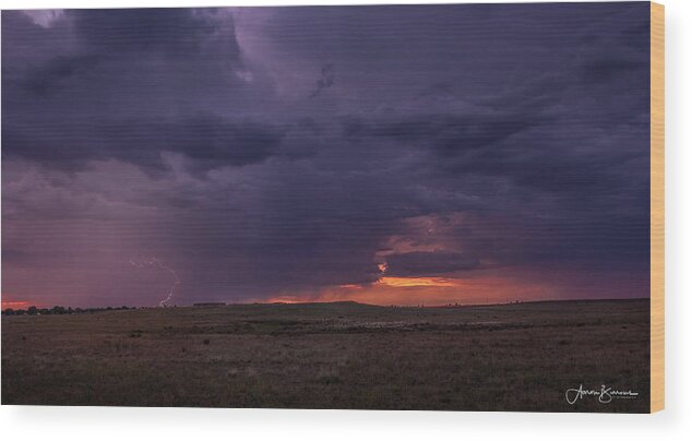 Sunset Wood Print featuring the photograph Sunset Strike by Aaron Burrows