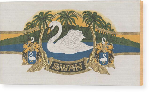 ?swan? Wood Print featuring the painting Swan by Art Of The Cigar