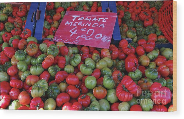 Heirloom Tomatoes Wood Print featuring the photograph Tomatoes by Terri Brewster