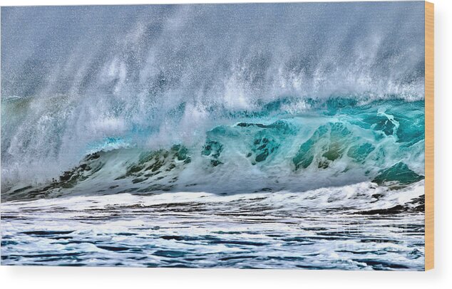 Kauai Wood Print featuring the photograph Wave Exuberance by Debra Banks