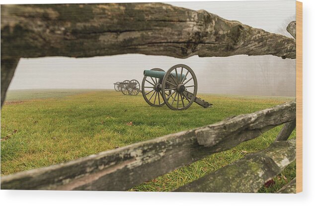 Historic Places Wood Print featuring the photograph Canons of Gettysburg by Amelia Pearn
