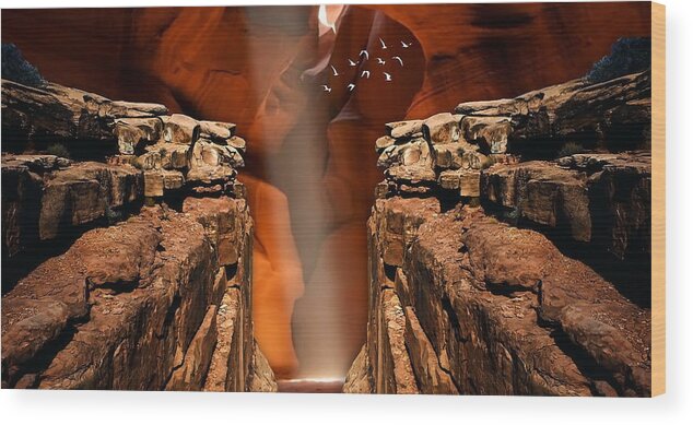 Canyon Wood Print featuring the mixed media Canyon Dream by Marvin Blaine