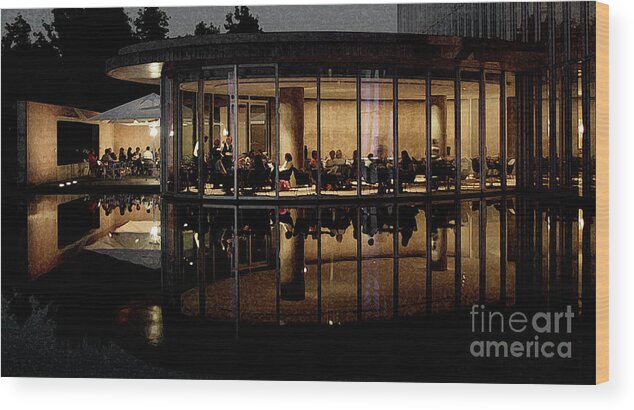 Horizontal Wood Print featuring the digital art Dinner at the Museum by Neala McCarten