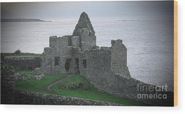 Dunluce Castle Wood Print featuring the photograph Dunluce Castle N Ireland Two by Veronica Batterson