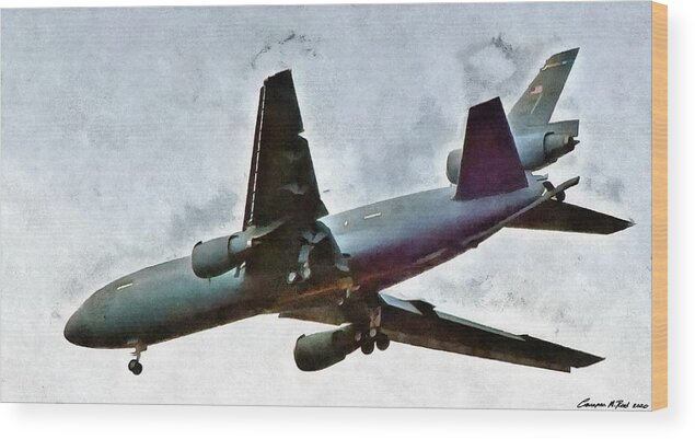 Kc-10 Wood Print featuring the mixed media Extender by Christopher Reed