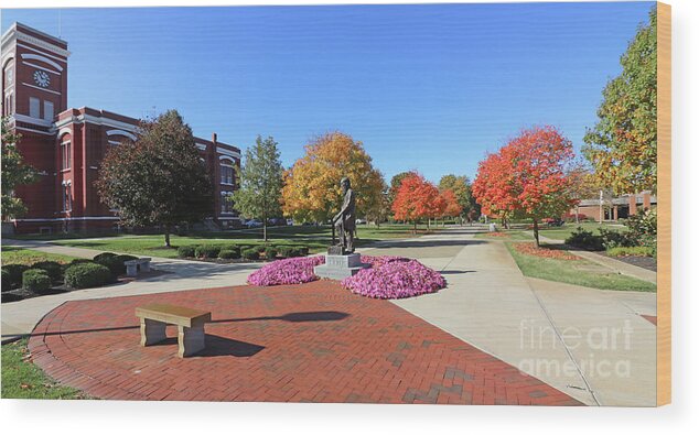 Fall Color Wood Print featuring the photograph Fall Color Ohio Northern University 4800 by Jack Schultz