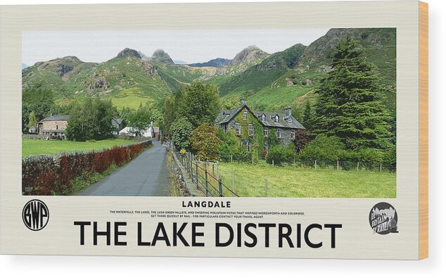 Langdale Wood Print featuring the photograph Langdale Lake District Destination Cream Railway Poster by Brian Watt