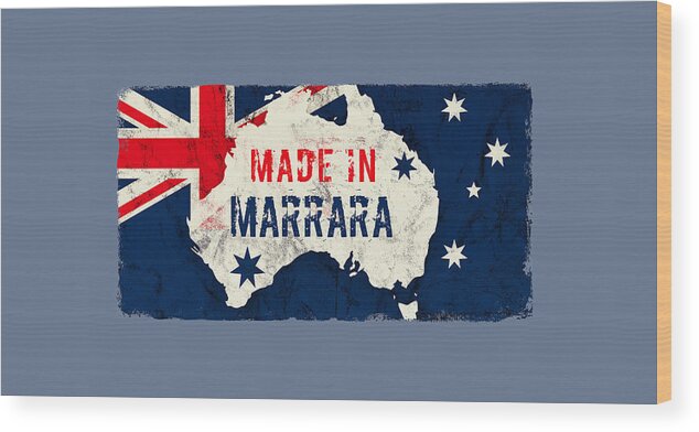 Marrara Wood Print featuring the digital art Made in Marrara, Australia by TintoDesigns