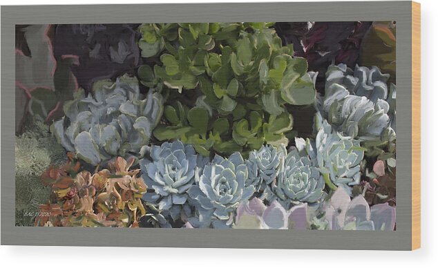 Succulents Wood Print featuring the digital art Magical Succulents by Beth Cornell