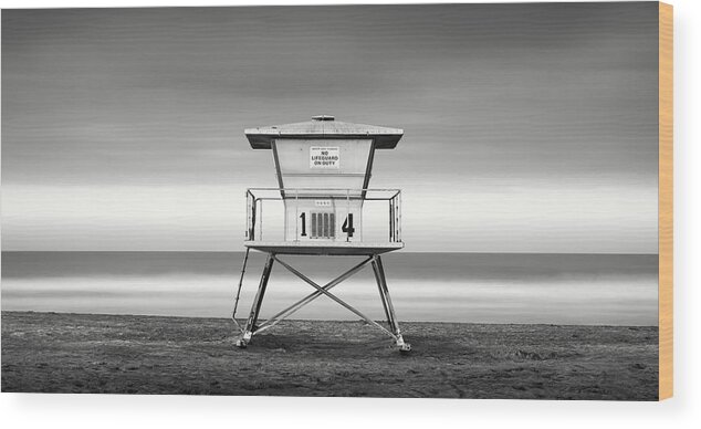 Oceanside Wood Print featuring the photograph Oceanside Lifeguard Tower by William Dunigan