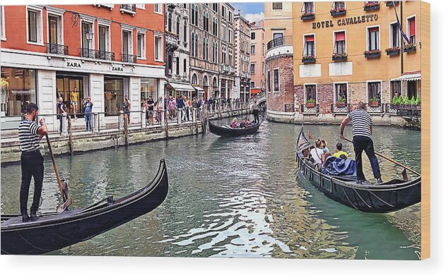 Gondola Wood Print featuring the photograph Shopping Venice Style by Jill Love