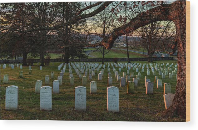 Historic Wood Print featuring the photograph Sunrise in Gettysburg 4 by Amelia Pearn