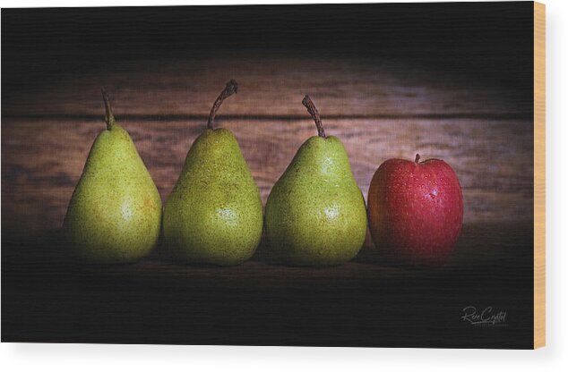 Pears Wood Print featuring the photograph Why Did You Bring HER? by Rene Crystal