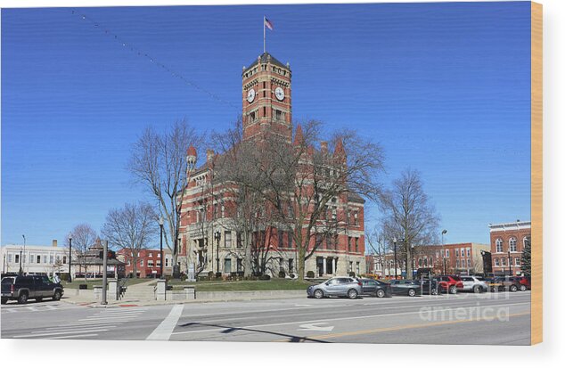 Williams Wood Print featuring the photograph Williams County Courthouse Bryan Ohio 0131 by Jack Schultz