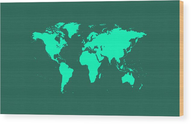 Earth Wood Print featuring the mixed media World Map by Vintage Collectables