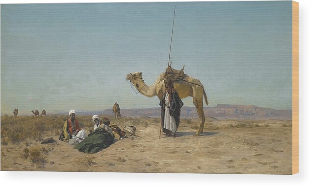 Quran Wood Print featuring the painting Rest In The Syrian Desert #1 by Celestial Images