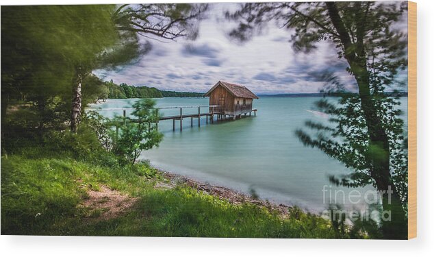 Ammersee Wood Print featuring the photograph The Boats House by Hannes Cmarits