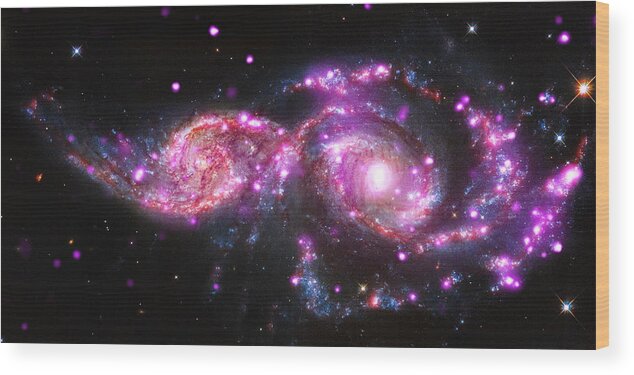 Space Wood Print featuring the photograph A Galactic Get-Together by Eric Glaser