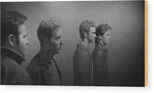 Nsync Wood Print featuring the photograph Back Stage with NSYNC BW by David Dehner