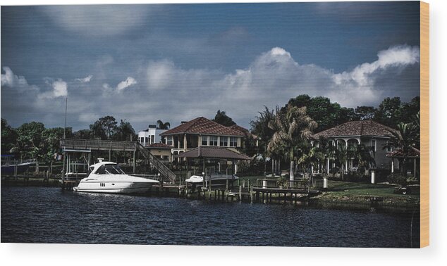 Waterfront Wood Print featuring the photograph Backyard View by Chauncy Holmes