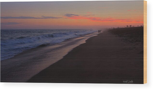 Sunset Wood Print featuring the photograph Balboa Beach - Newport by Heidi Smith