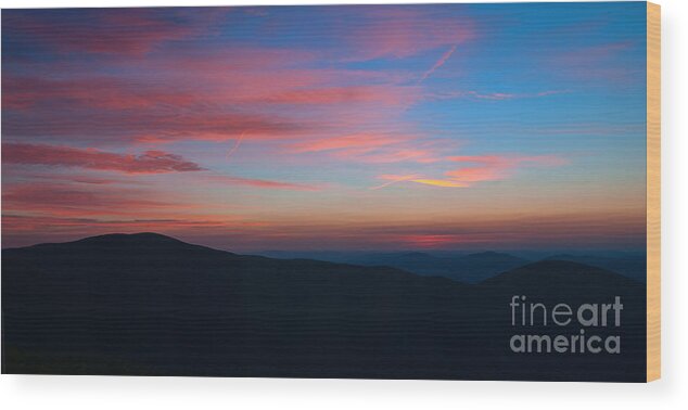 Blue Wood Print featuring the photograph Blue Ridge Mountain Sunrise by Eddie Yerkish