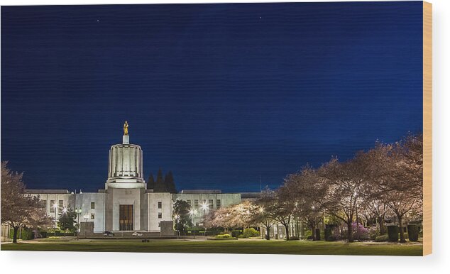 Oregon Capitol Wood Print featuring the photograph Capitol Twilight by Craig Pifer