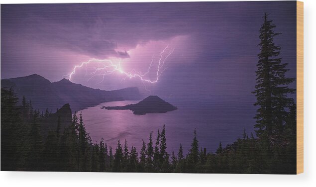 Crater Storm Wood Print featuring the photograph Crater Storm by Chad Dutson