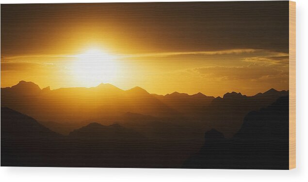 Sunset Wood Print featuring the photograph Dark Sunset Over the Matzatzals by Brad Brizek