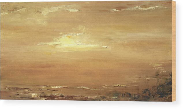 Costal Wood Print featuring the painting Dusk by Tamara Nelson