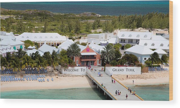 Grand Wood Print featuring the photograph Grand Turk Welcome Center by Jack Nevitt