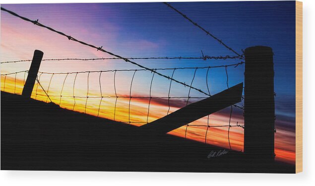 Bill Kesler Photography Wood Print featuring the photograph Hilltop Sunset by Bill Kesler