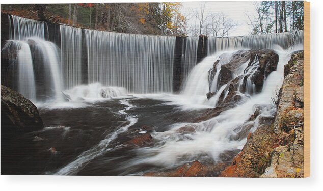 Waterfalls Wood Print featuring the photograph Horseshoe Falls Pano 2 by Dan Myers