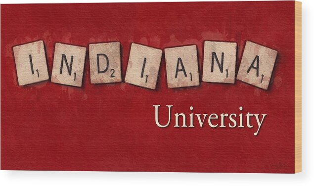 Indiana University Wood Print featuring the painting Indiana University by Sandy MacGowan